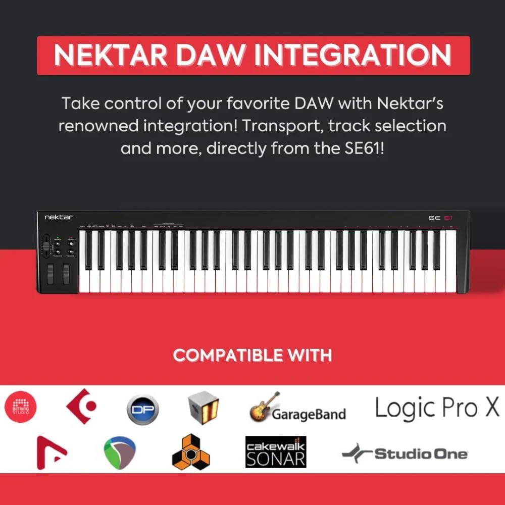 Nektar SE61 61-Key USB MIDI Controller Keyboard - Image 4