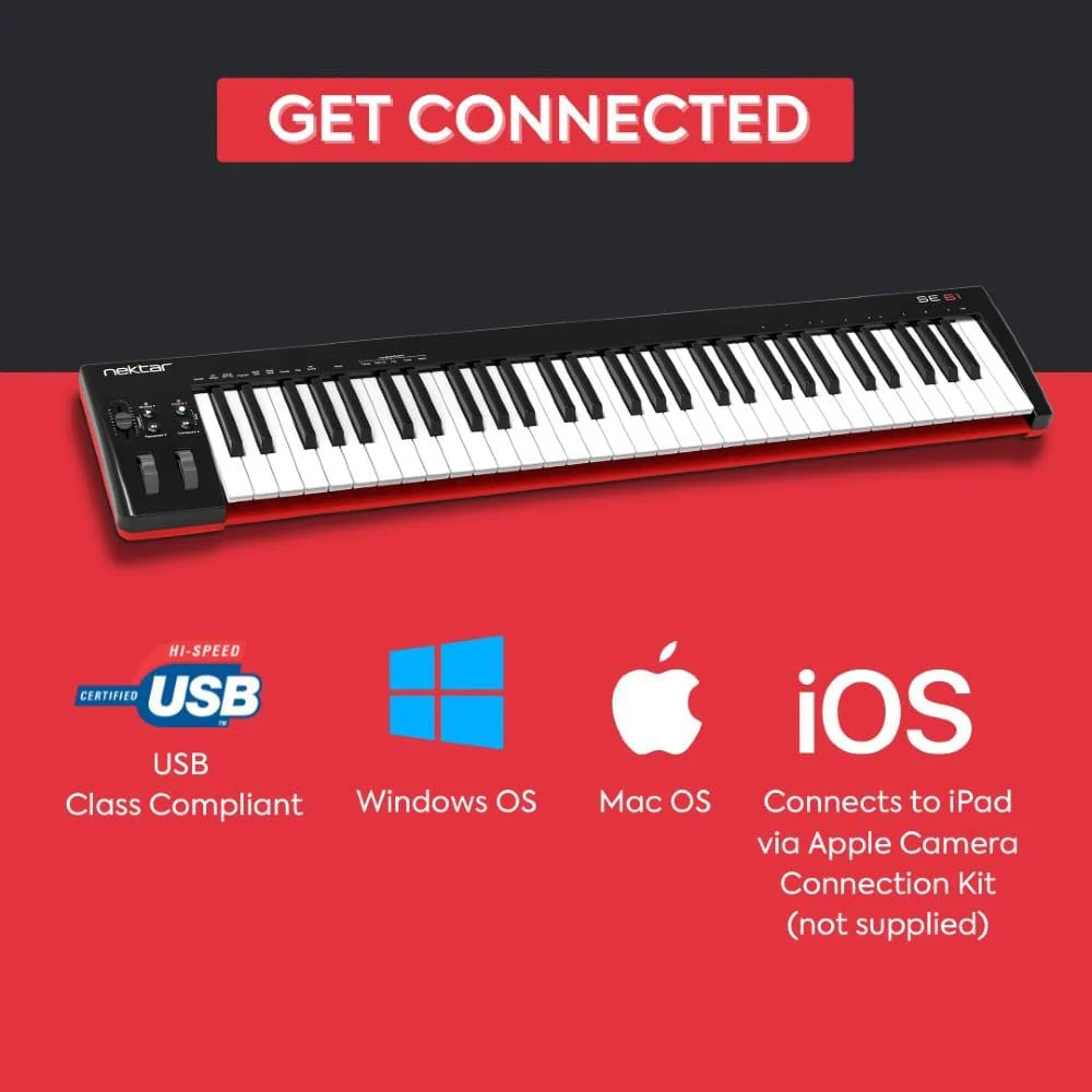 Nektar SE61 61-Key USB MIDI Controller Keyboard - Image 8