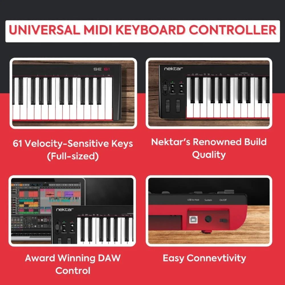 Nektar SE61 61-Key USB MIDI Controller Keyboard - Image 9